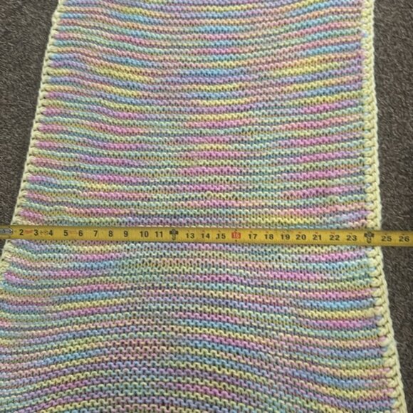 Handmade Blanket Throw Crochet Knit Pastel Baby Granny 40”x25” - Picture 5 of 7